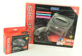 Sega Genesis 16 Bit W/ Original Packaging Box & Extra Controller - Sonic 2