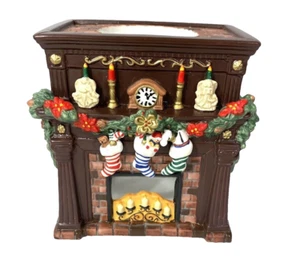 partylite tea light candle aroma melts wax warmer fire place with stockings - Picture 1 of 11