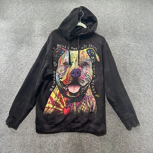 The Mountain Hoodie Men Small Tie Dye Pit Bull Graphic Long Sleeve Drawstring - Picture 1 of 11