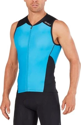 Camiseta deportiva 2XU para hombre Perform Triatlón Tri Top Ciclismo Natación Azul Mediana Foto 1 de 3