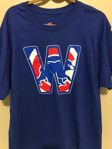 Chicago Cubs Blue “W” Infused with Cubs Logo XL Cotton T-Shirt - Picture 1 of 3
