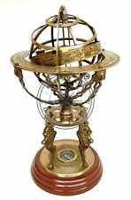 Nautical Vintage Handmade Brass Sphere Engraved Antique Armillary decor Gift
