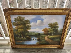 Southern Trail by C. Freeman - Oil Painting.XL 31" Height X 43" Long. - Picture 1 of 5