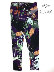LuLaRoe Kid's Leggings Halloween Print S/M Ghost Black Cat Lizard Unicorn A4719 - Picture 1 of 2