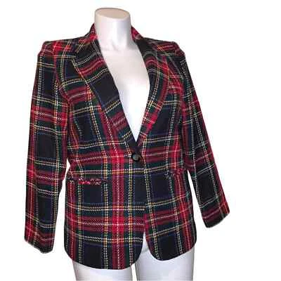 Requirements Petite Multi-Colored Plaid Print Blazer, Size 10 - Image 1 of 4