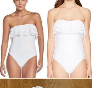 PilyQ One Piece white bathing suit Swimsuit never worn sz s - Picture 1 of 13