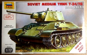ZVEZDA 5001 - SOVIET MEDIUM TANK T-34/76 mod. 1943 - 1/72 PLASTIC KIT SIGILLATO - Imagen 1 de 1