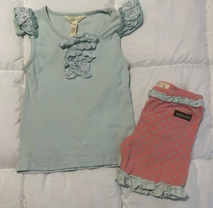 Matilda Jane Set Poolside Shorties & Tank Top Girls Happy and Free Size 4 - Picture 1 of 5