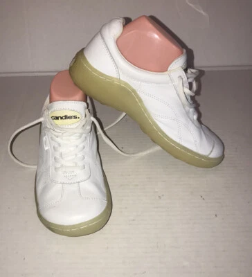 Vtg 90's Y2K Candies White Round Square Toe Clear Sole Sneakers Shoes Sz 7 RARE - Image 1 of 4