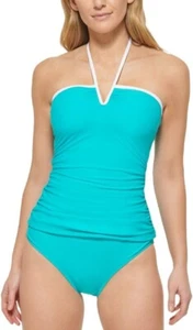 Calvin Klein Women's V-Wire Bandeau Halter Tankini Top - Picture 1 of 3