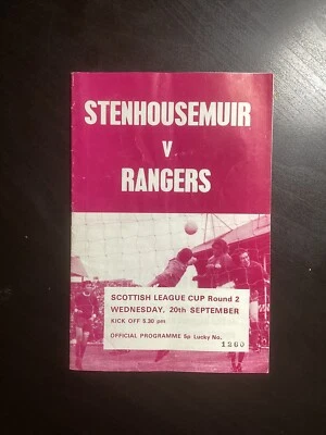 1972-73 Stenhousemiur v Rangers Scottish League Cup 2nd Round Programme - Image 1 of 2