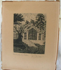 19th century German Engraving Pencil Signed & Titled - Picture 1 of 5