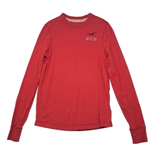 Vintage Hollister Shirt Men's Small Red Seagull HCO Y2K Preppy Long Sleeve - Picture 1 of 9