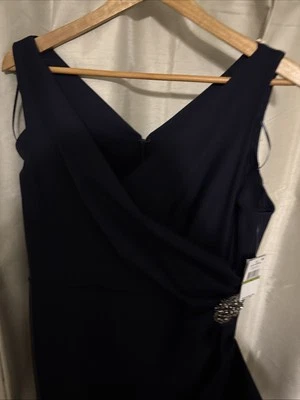 Vestido largo adelgazante para mujer ALEX EVENINGS con volantes AZUL MARINO 14-134200 Foto 1 de 4