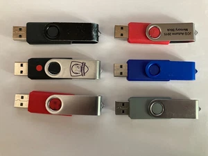 Job Lot 8GB x 6 Mixed Brands Swivel/Rotor USB 2.0 Flash Drive Memory Sticks #1 - Afbeelding 1 van 1
