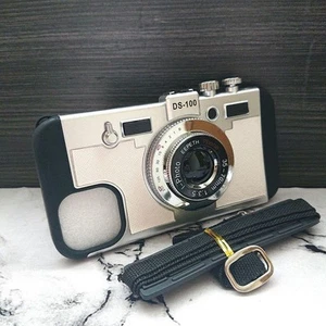 iPhone 13 14 Camera Design Case Set Silver Black Plastic Stylish Cover - Photo 1 sur 2