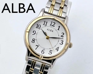 Reloj SEIKO ALBA Damas Esfera Blanca Estuche Dos Tonos 25mm 16cm Muñeca Moda - Imagen 1 de 12
