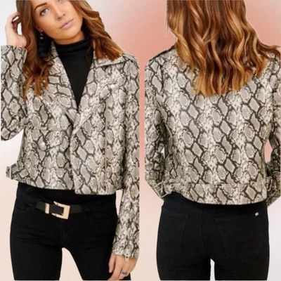 Blank NYC Break Away Snakeskin Moto Jacket Size Med NWT - Image 1 of 4