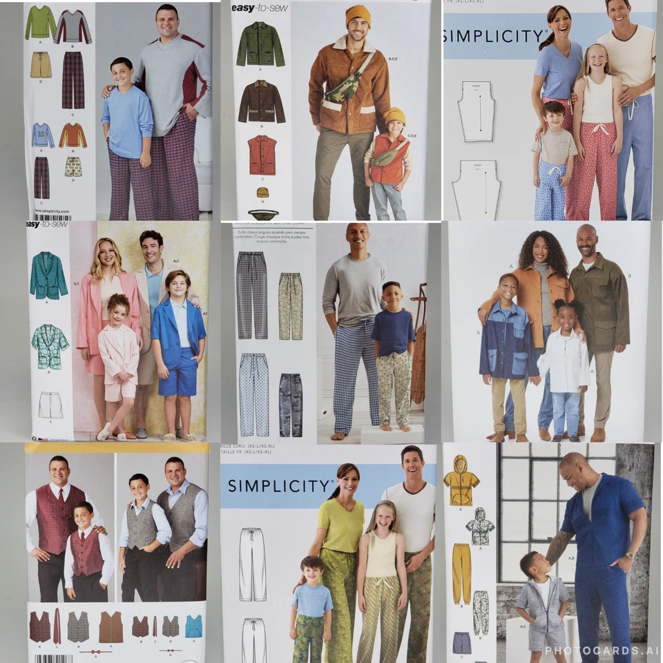 UNCUT! U-PICK! Sewing Patterns for Family Child Teen Adult Simplicity Butterick - Image 1 of 1