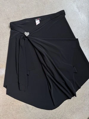 Saia assimétrica Y2K One Heart preta slinky tamanho G - Imagem 1 de 4