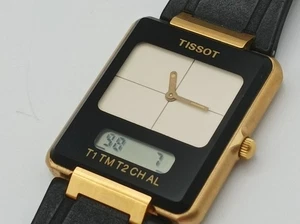 Vintage 1986 TISSOT D372 Two Timer analogue digital Swiss quartz watch - Bild 1 von 9
