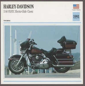 Harley Davidson 1991 FLHTC Electra Glide Edito Service Atlas Motorcycle Card - Picture 1 of 1