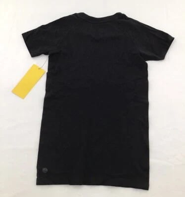 Camiseta de manga corta con cuello redondo sin costuras para niñas Zella Talla Mediana Negra Foto 1 de 4