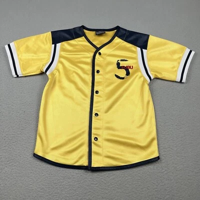 Camiseta DE COLECCIÓN Fubu 05 Jóvenes Niños Pequeña 8/10 Amarillo Azul Rojo Gráfico Logo A Presión Foto 1 de 4