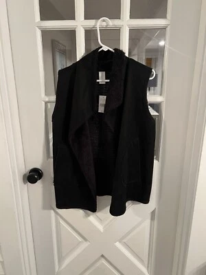 Chaleco de gamuza borrosa Mia & Tess nuevo con etiquetas negro talla L/XL Foto 1 de 4