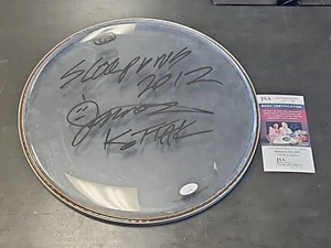 Cabezal de batería de 13 pulgadas firmado por James Kottak The Scorpions gira 2012 certificado de autenticidad JSA - Imagen 1 de 4