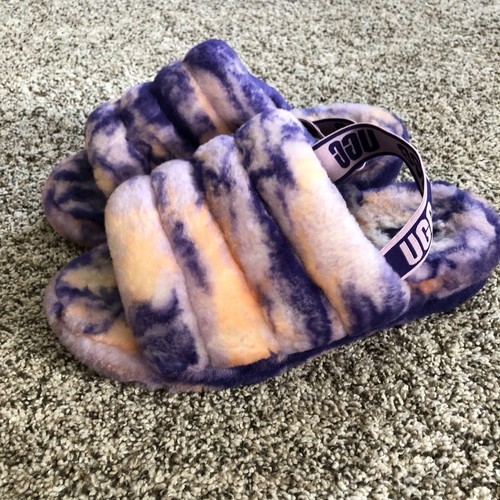 Pantofole Ugg donna 1122554 Fluff Yeah Slide marmo viola rosa taglia 8