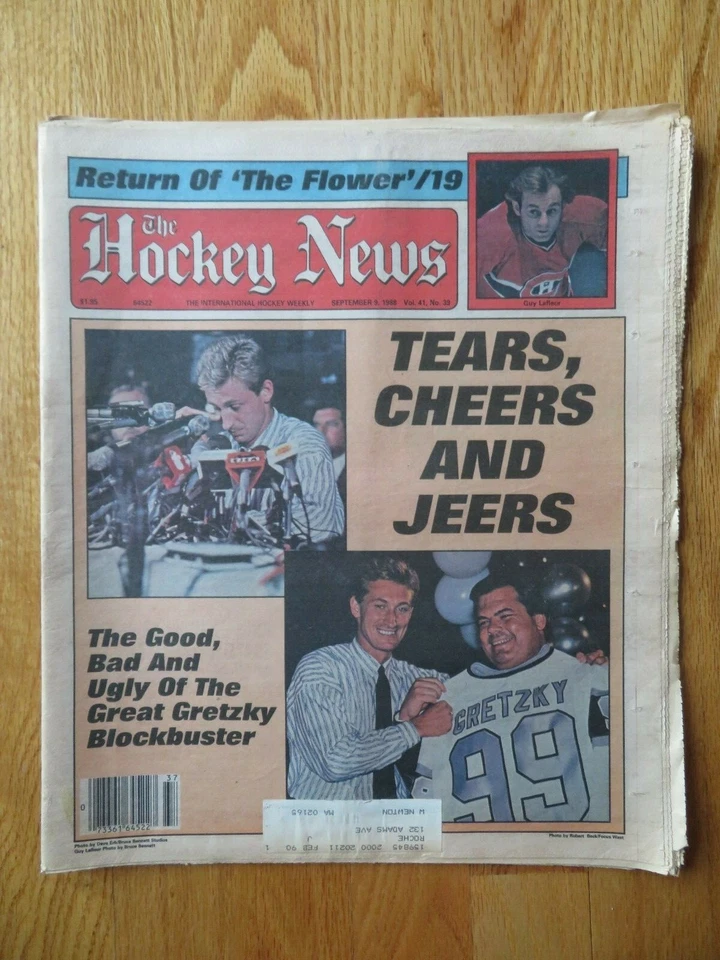 The HOCKEY NEWS September 9, 1988 Newspaper WAYNE GRETZKY Los Angeles Kings - Image 1 of 1