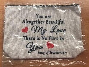 You Are Altogether Beautiful My Love There Is No Flaw Cosmetic Bag Make Up Bag - Picture 1 of 1