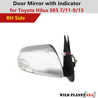 Espejo de puerta con indicador para Toyota Hilux SR5 7/11-9/15-RH lateral cromado eléctrico Foto 1 de 4