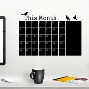 DIY Monthly Planner Calendar Blackboard Chalk Board Removable Wall Sticker Decal - Picture 1 of 6
