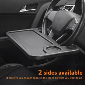 Car Steering Wheel Tray Desk Two Sided For Laptop Drink Food Work Table Holder - Picture 1 of 9
