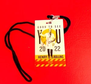 Henry Rollins Shepard Fairey 2022 Good To See You VIP Pass Autographed - Picture 1 of 4