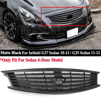 Parachoques delantero negro mate parrilla superior para Infiniti G37 G25 2010-2013 Q40 sedán Foto 1 de 4