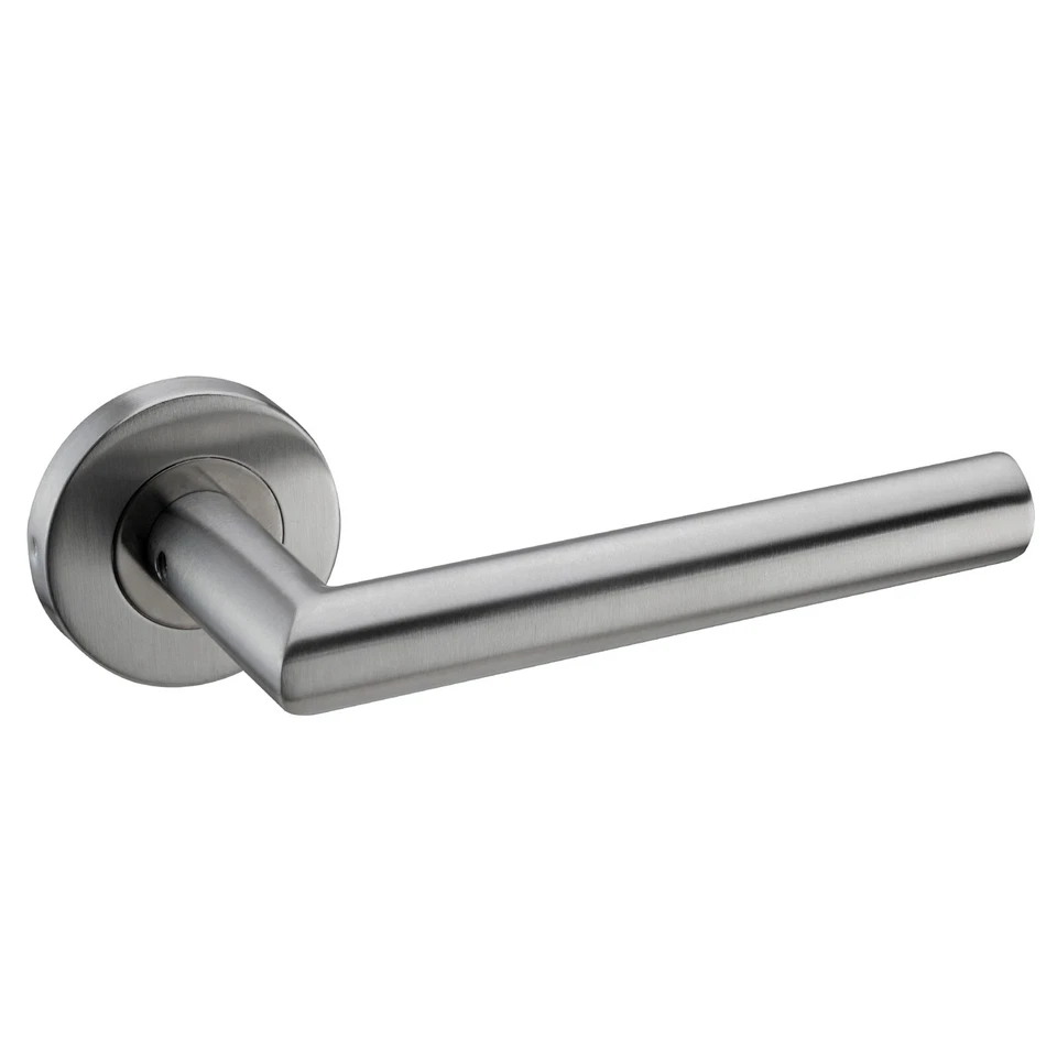 Satin Stainless Steel Interior Door Handles with Mitred Lever - Image 1 of 1