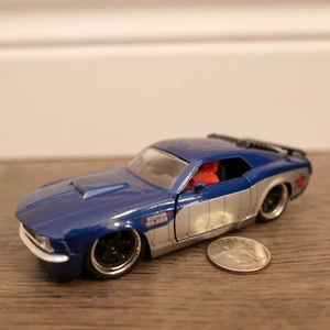 Diecast Car Marvel Winter Soldier 1970 Blue Ford Mustang Jada Scale 1:32 - Picture 1 of 3
