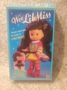 Vintage selten 1990 Mattel Wee Lil Miss Rockstar Roller Skater Puppe Spielzeug #9735. K5 - Bild 1 von 10