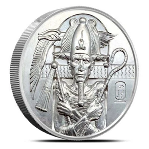 Serie Dioses Egipcios - Osiris - 2 Troy OZ Plata 999 Ultra Alto Relieve Ronda - Imagen 1 de 8
