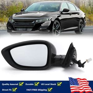 Black Left Side Mirror Assembly For Honda Accord 2018-2022 LH Gloss Black Driver - Picture 1 of 17