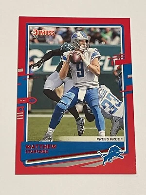 2020 Donruss Football Red Press Proof Photo Variation - Matthew Stafford - Lions - Image 1 of 2