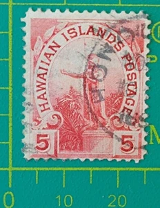 Hawaii stamp 1894,Sc A28, 5c rose lake, used - Picture 1 of 3