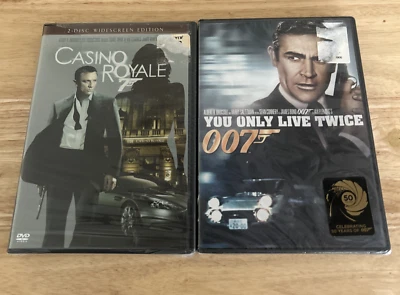 You Only Live Twice & Casino Royals  (DVD)Sean Connery & Daniel Craig -Both NEW Foto 1 de 4
