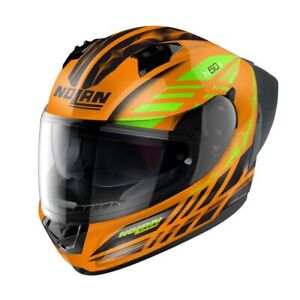 Full-Face Helmet Nolan N60-6 SPORT HOTFOOT LED ORANGE (BLACK - LIGHT GREEN)