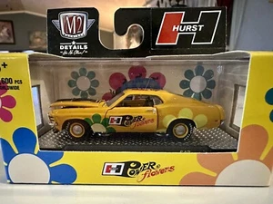 M2 MACHINES 2022 HURST POWER FLOWERS 1970 FORD MUSTANG 428 SCJ YELLOW - Picture 1 of 3