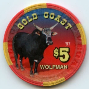 5 $ Gold Coast Wolfman LE Chip Las Vegas 1997 - Bild 1 von 2