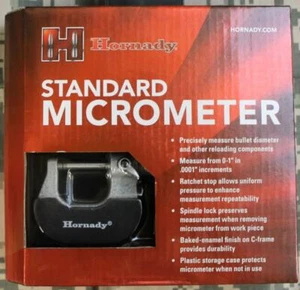 Misure di precisione micrometro standard Hornady a 1"" by .0001"" #050072 NUOVO! - Foto 1 di 3